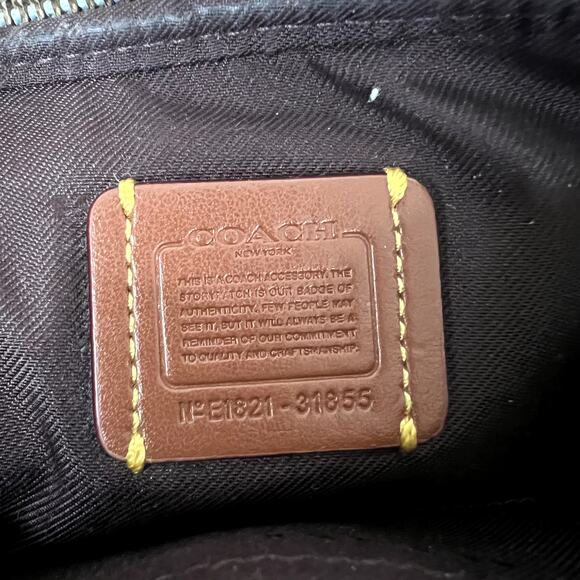 Coach Signature Rose Print Double Zip Crossbody Wristlet Bag Charcoal Sky 31855 - Picture 7 of 16